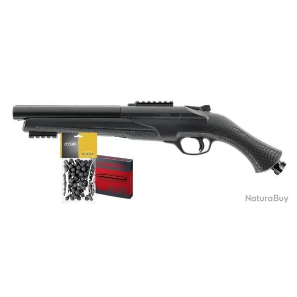Pack fusil de d�fense T4E TS68 gen2 cal.68 noir 2 cps + 5 capsules CO2 & 100 billes caoutchouc