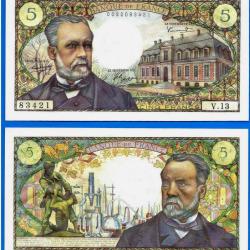 France 5 Francs 1966 7 July Serie V 13 Pasteur Billet