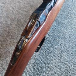 Superbe carabine de jardin enti&egrave;rement jasp&eacute;e calibre 12mm syst&egrave;me warnant poin&ccedil;on F couronn&eacute; XIXe