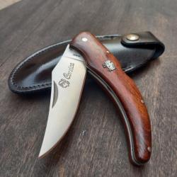 Joli Couteau LE BERGER CORSICA Manche en Bois &Eacute;tui en cuir