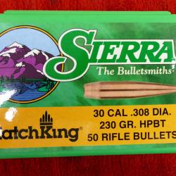 Ogives Sierra MatchKing HPBT cal.30 (.308) 230grs boite de 50