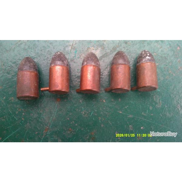 Tr�s bon �tat 5 cartouches 12 mm � broche   tr�s bon �tat