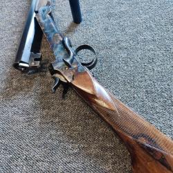 Magnifique carabine de jardin Li&eacute;goise enti&egrave;rement jasp&eacute;e calibre 24 cl&eacute; serpentine XIXe Cat D e)