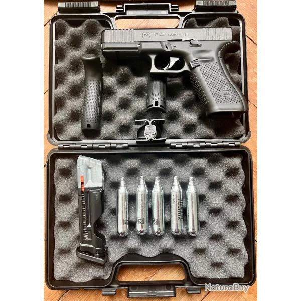 Glock 17 Gen 5 T4E + backstraps Glock + billes cal. 43