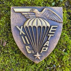 Blason en bronze 12&deg; Cie.  Ecole des troupes a&eacute;roport&eacute;es.