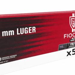 Munitions 9mm Fiocchi FMJ 115 grains par 500