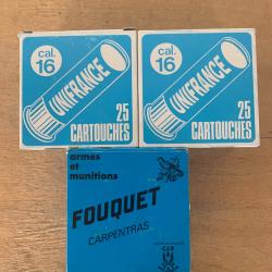 3 bo&icirc;tes de 25 cartouches cal 16.