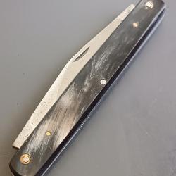 ANCIEN COUTEAU PI&Eacute;TIN 2 pi&egrave;ces, THIERS, XX&egrave;me, manche CORNE.