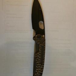 Couteau pliant Medford Knives and Tools Infraction Knife "Titanium Bronze" "Peaks and Valleys" S45VN