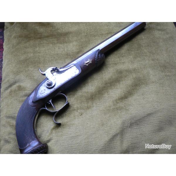 Pistolet d' origine, � percussion pour tir KUCHENREUTER .