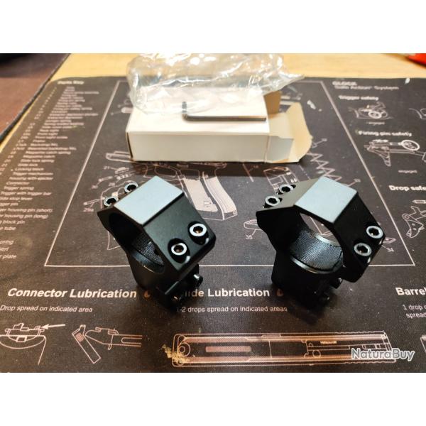 Montage lunette 30mm pour rail 11mm