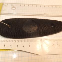 Plaque de couche de fusil de chasse. Marque : Verney Caron