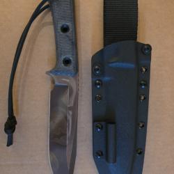 Couteau TRC Knives Apocalypse - Elmax - Finition Apocalyptic - Manche Micarta noir