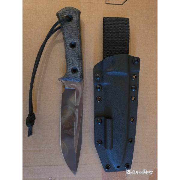 Couteau TRC Knives Apocalypse - Elmax - Finition Apocalyptic - Manche Micarta noir