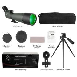 Longue-Vue 25-75x80 &Eacute;tanche + Tr&eacute;pied *Ench&egrave;re* Observation Nature Tir Loisir Support Smartphone