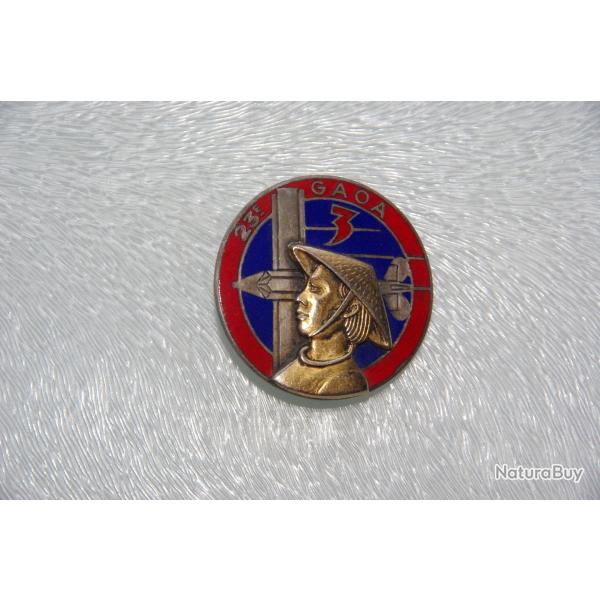 INSIGNE  DIEN BIEN  PHU   : 23 � GROUPE AERIENS OBSERVATION ARTILLERIE  -------- D.O.M -------------