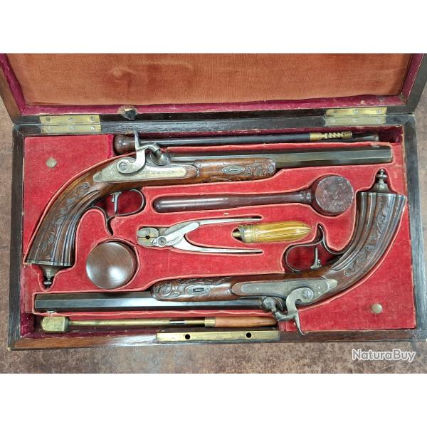 Paire de pistolet de duel A. Francotte