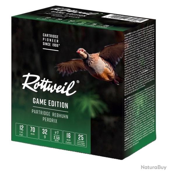 Cartouche ROTTWEIL CAL.12/70 GAME EDITION PERDRIX 32G N�7 PAR 100
