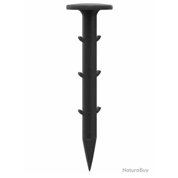 Piquets sol plastique noir �3x11 cm r�sistants intemp�ries 100 pcs