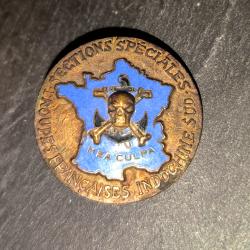Insigne Sections Sp&eacute;ciales Forces Sp&eacute;ciales MEA CULPA Indochine TFIS Drago