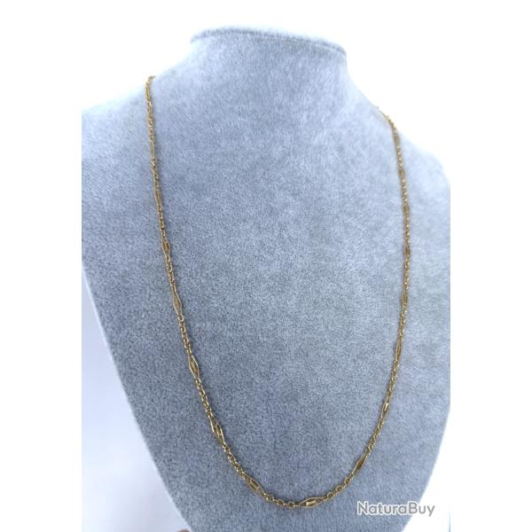 Collier or jaune 18 carats - maille filigrane - 61 cm