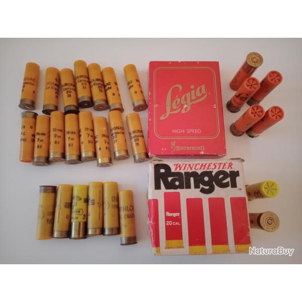 Lot 60 cartouches calibre 20 voir d�tail