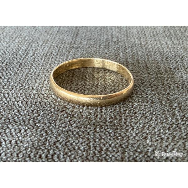 Grand anneau or 18 carats - taille 61 - bague - alliance
