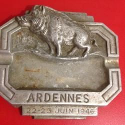 Cendrier ARDENNES Sanglier Albert PREMIER 1er de BELGIQUE 22 - 23 Juin 1946