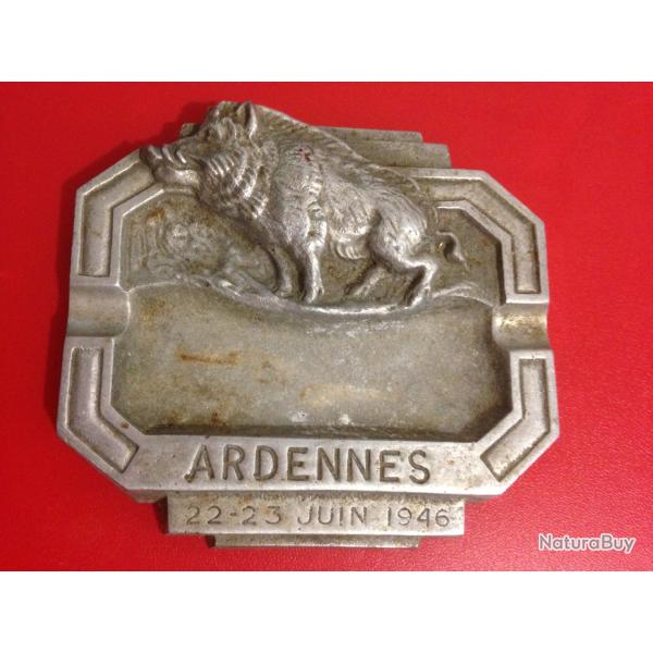 Cendrier ARDENNES Sanglier Albert PREMIER 1er de BELGIQUE 22 - 23 Juin 1946