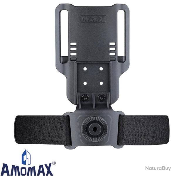 Plaque de cuisse tactique Amomax Noir - Compatible holsters Cytac