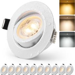 Lot de x10 Spot Led Encastrable Salle de Bain Dimmable Blanc Orientable Extra Plat Trou 68mm - 80mm
