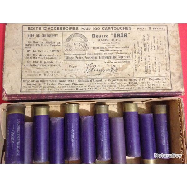 Antiquit� Boite d'�tui cartouche vide chasse 1915 calibre 16 Cartoucherie Fran�aise