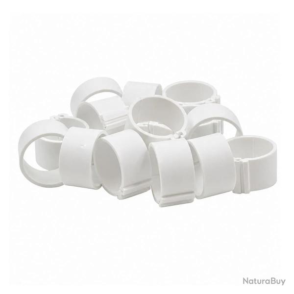 Bagues � clip �co �20mm par 50 pi�ces Blanc