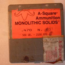BALLES 470 NITRO EXPRESS 500 GRAIN MONOLITHIC SOLIDS