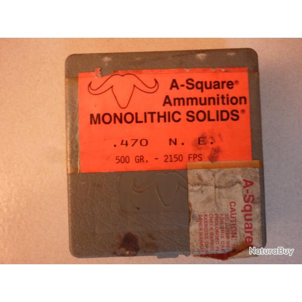 BALLES 470 NITRO EXPRESS 500 GRAIN MONOLITHIC SOLIDS