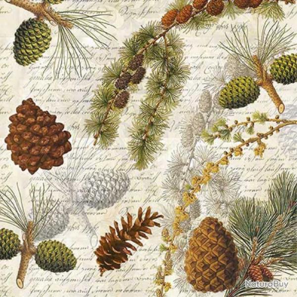 SERVIETTE MOTIF POMME DE PIN - AMBIENTE