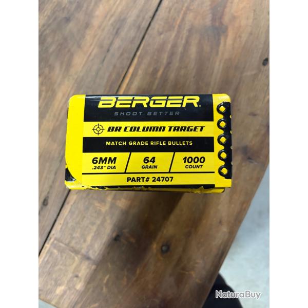 Ogive berger 6mm 243 64grain
