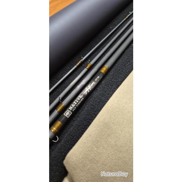 CANNE A MOUCHE - NATIVE - AMTHEM 11' #2 poign�e CARBONE - MADE IN FRANCE - nymphe au fil