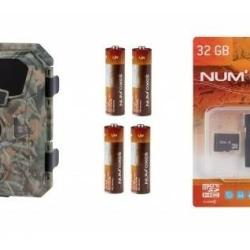 Pack pi&egrave;ge photographique num'axes PIE1066 1 pi&egrave;ge + 4 piles + 1 carte m&eacute;moire 32gb