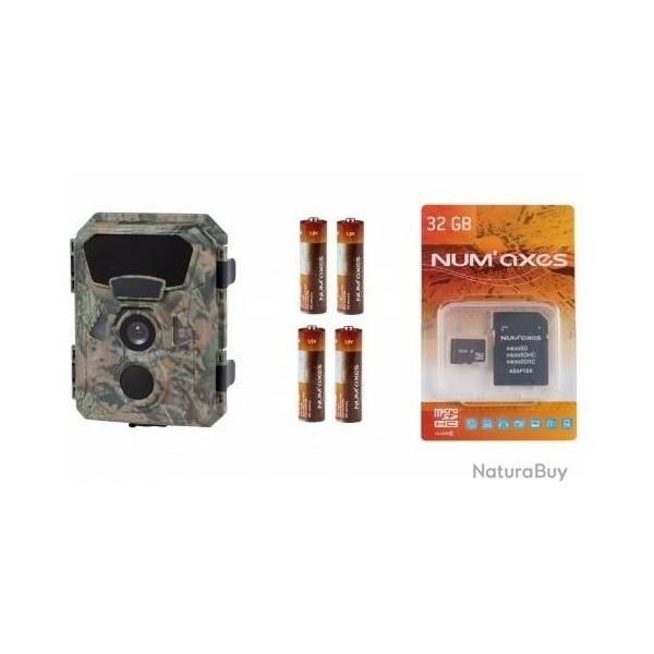 Pack pi�ge photographique num'axes PIE1066 1 pi�ge + 4 piles + 1 carte m�moire 32gb