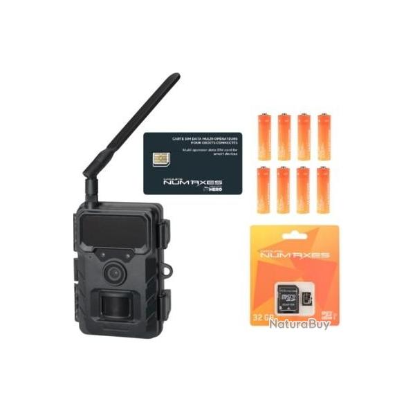 Pack pi�ge photographique cellulaire Num'axes PIE1150 noir 1 pi�ge + 8 piles + 1 carte SD 32GO + 1 c