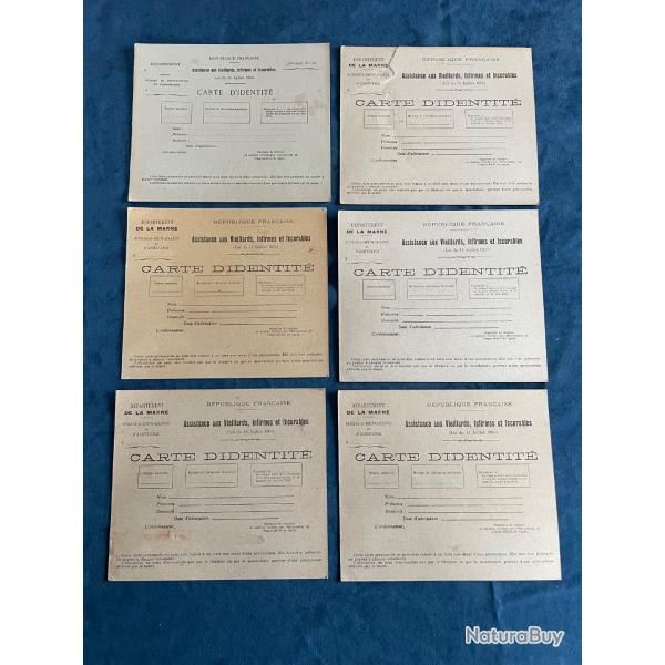 Anciennes cartes d'identit� vierges WW1-WW2