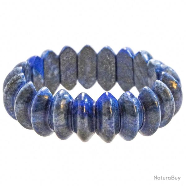 Bracelet de perles bic�ne arrondies en lapis lazuli
