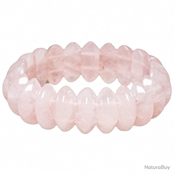 Bracelet de perles bic�ne arrondies en quartz rose