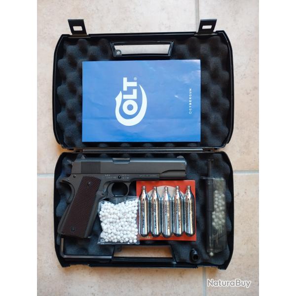 CYBERGUN COLT 1911 A1 6mm airsoft full m�tal, mallette de stockage, cibles, sparclettes, speedloader