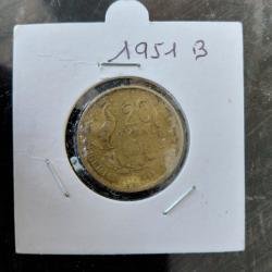 Pi&egrave;ce 20 Francs Guiraud 1951 atelier B