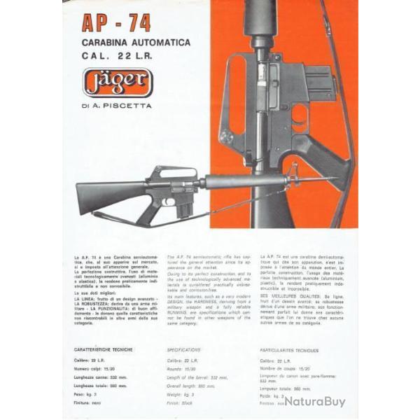 notice JAGER AP74 22lr AP 74 (envoi par mail) - VENDU PAR JEPERCUTE (m2725)