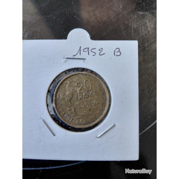 Pi�ce 20 Francs Guiraud 1952 atelier B