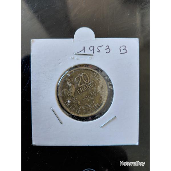 Pi�ce 20 Francs Guiraud 1953 atelier B