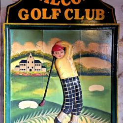 Grande enseigne bois sculpt&eacute; vintage �Falcon Golf Club� - d&eacute;co Golf, Club-house, Pub Anglais